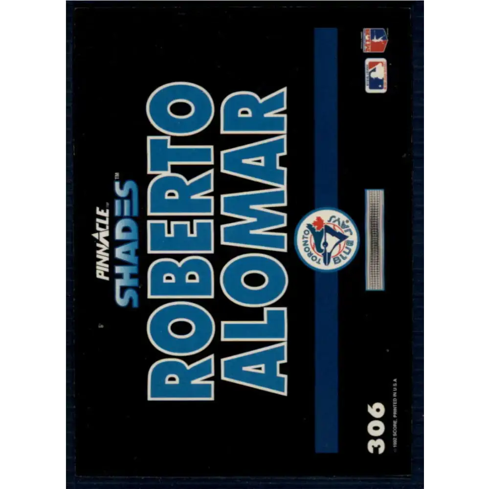 1992 Pinnacle #306 Roberto Alomar EX Toronto Blue Jays Baseball Card - Baseball Card Single
