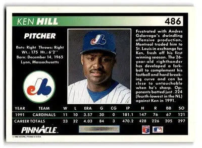 1992 Pinnacle #486 Ken Hill - Baseball Card Single