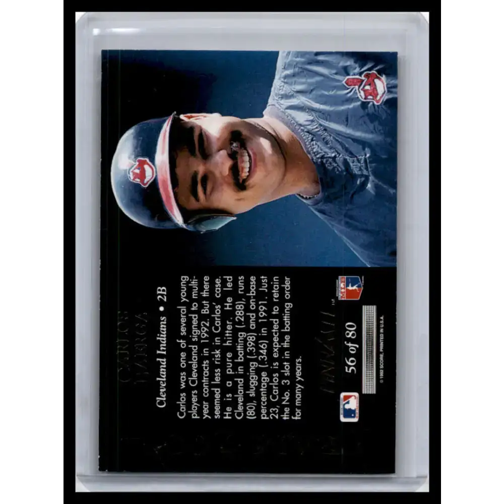 1992 Pinnacle #56 Carlos Baerga NM-MT Cleveland Indians Baseball Card - Baseball Card Single