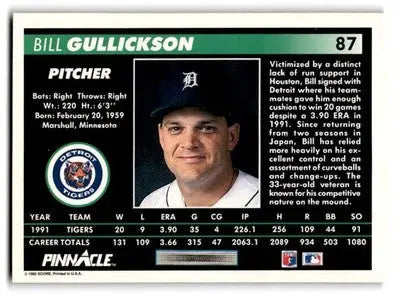 1992 Pinnacle #87 Bill Gullickson - Baseball Card Single