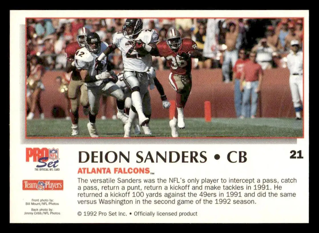 1992 Pro Set Power #21 Deion Sanders - Football Card Single
