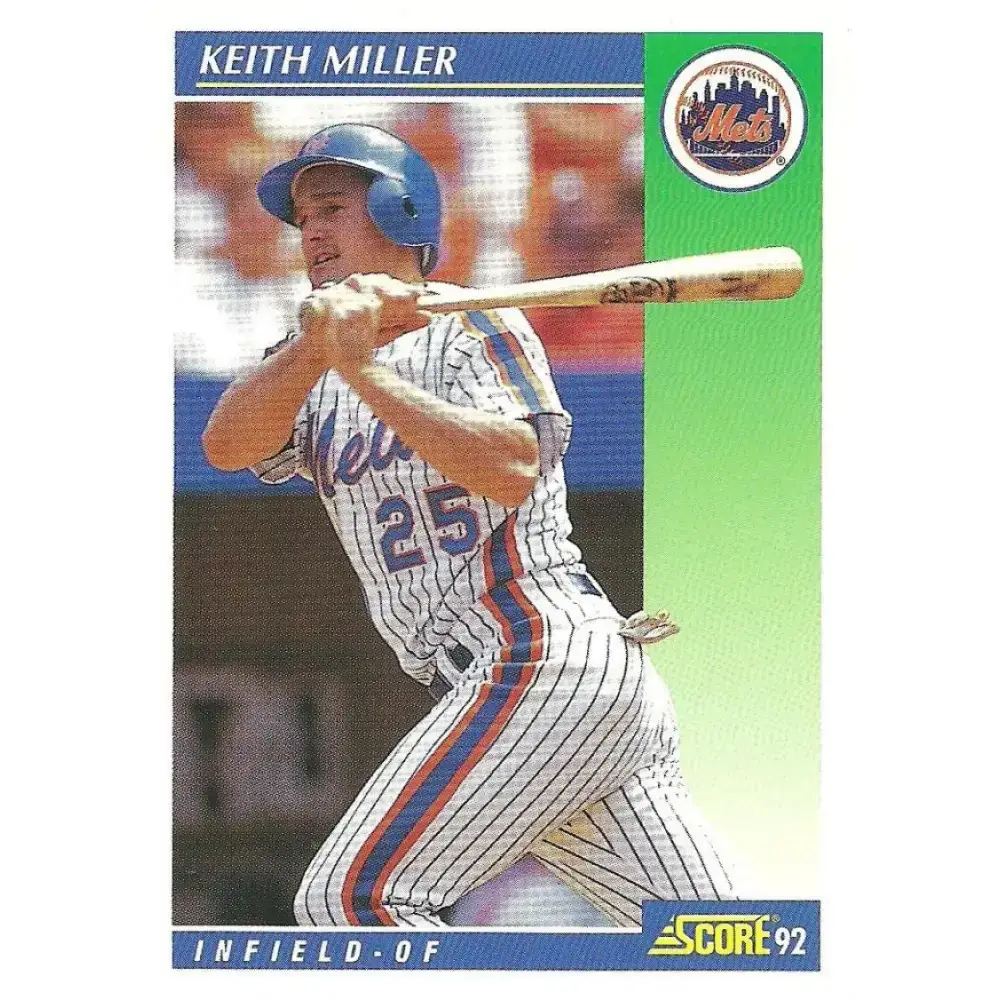 1992 Score #462 Keith Miller NM-MT New York Mets Baseball Card - Baseball Card Single