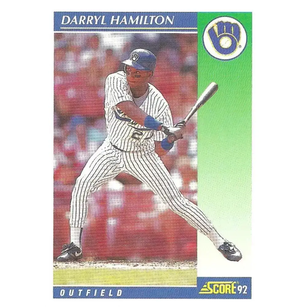 1992 Score #497 Darryl Hamilton NM-MT Milwaukee Brewers Baseball Card - Baseball Card Single