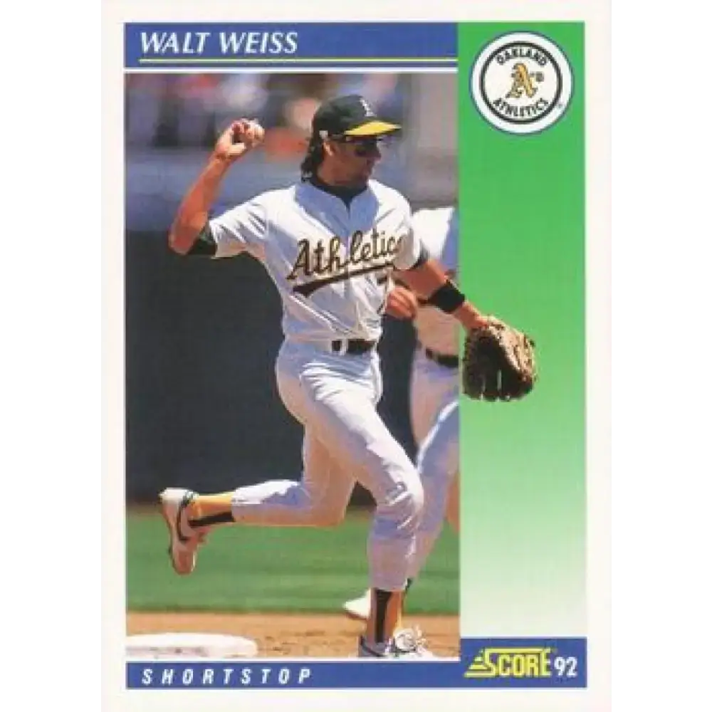 1992 Score #51 Walt Weiss NM-MT Oakland Athletics Baseball Card - Baseball Card Single