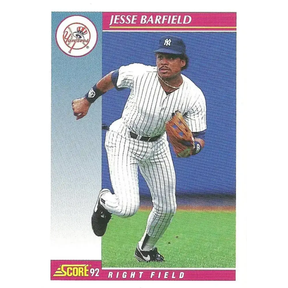 1992 Score #565 Jesse Barfield NM-MT New York Yankees Baseball Card - Baseball Card Single
