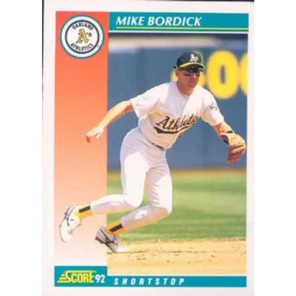 1992 Score #681 Mike Bordick NM-MT Oakland Athletics Baseball Card - Baseball Card Single