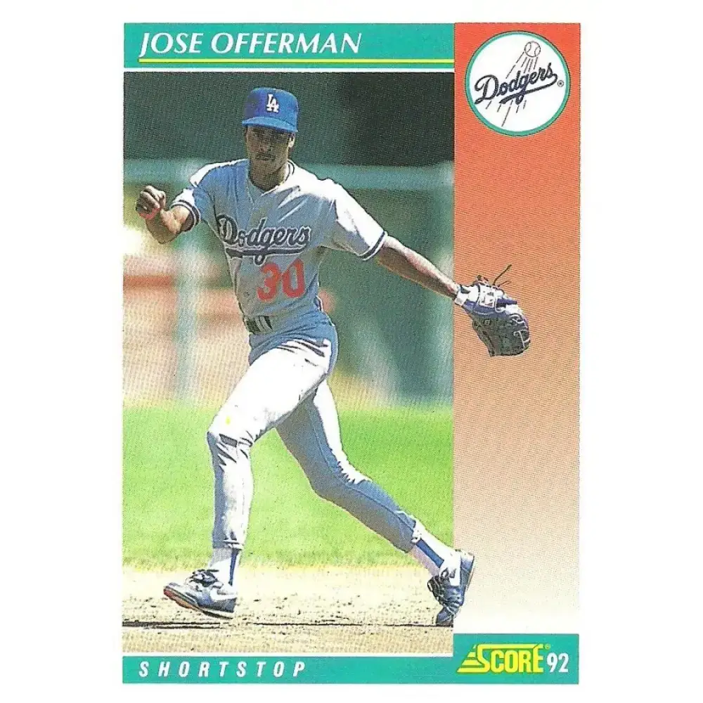 1992 Score #699 Jose Offerman NM-MT Los Angeles Dodgers Baseball Card - Baseball Card Single
