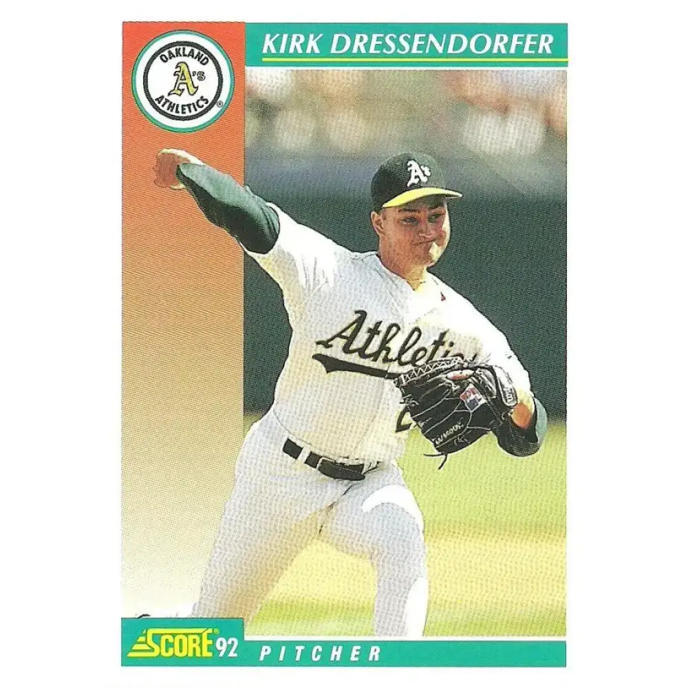 1992 Score #728 Kirk Dressendorfer NM-MT Oakland Athletics Baseball Card - Baseball Card Single