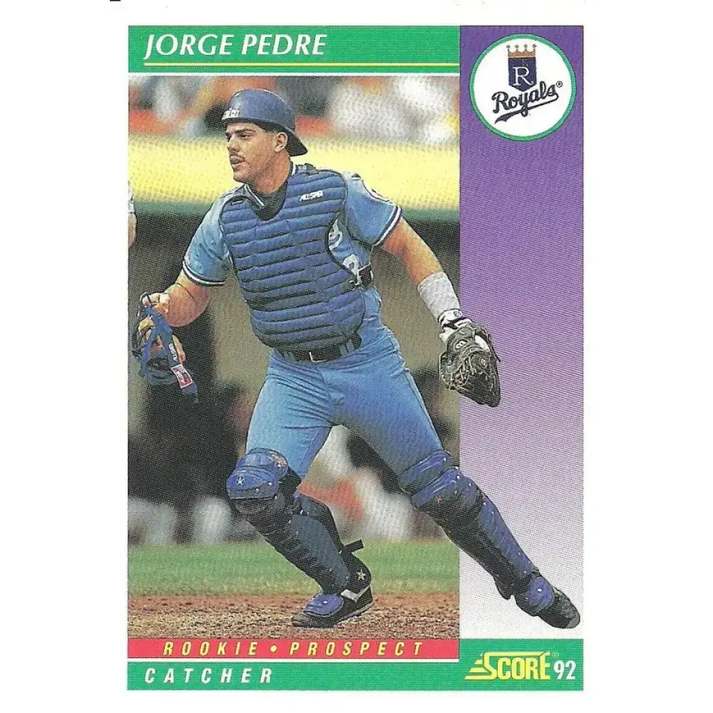 1992 Score #844 Jorge Pedre NM-MT Kansas City Royals Baseball Card - Baseball Card Single