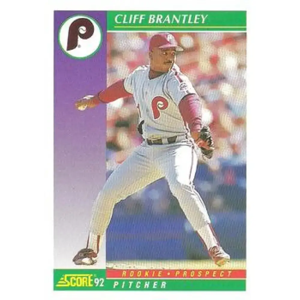 1992 Score #854 Cliff Brantley NM-MT RC Rookie Philadelphia Phillies Baseball Card - Baseball Card Single