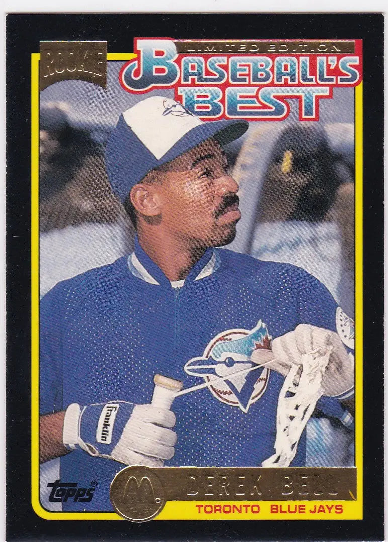 Derek Bell baseball card from 1992 Topps McDonald’s Baseball’s Best featuring Toronto Blue Jays player
