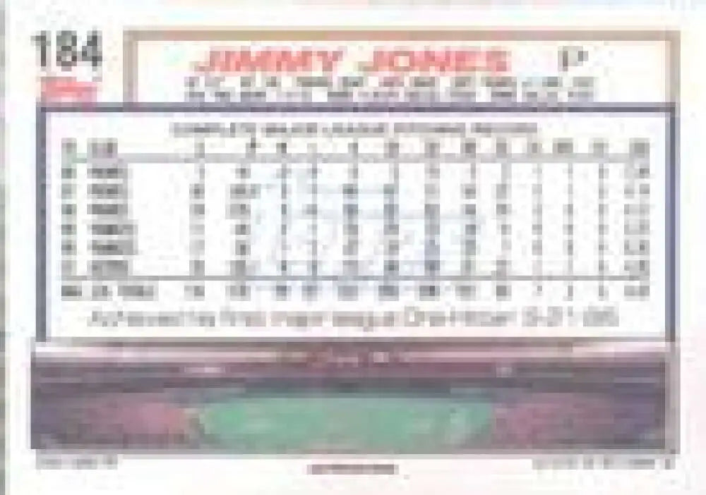 1992 Topps Micro #184 Jimmy Jones NM-MT Houston Astros Baseball Card - Baseball Card Single