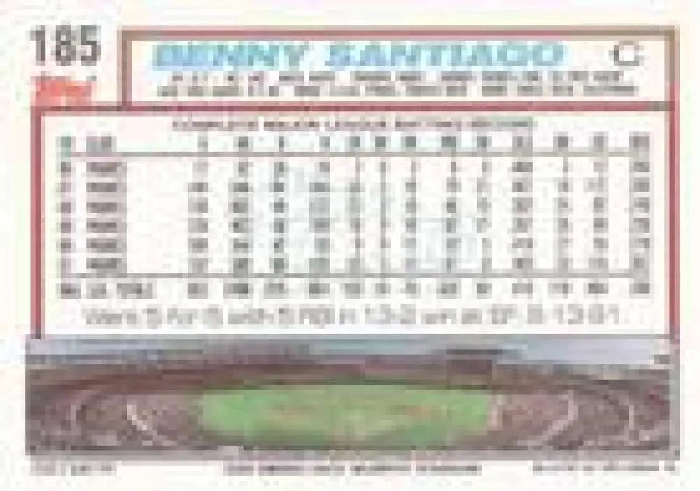 1992 Topps Micro #185 Benito Santiago NM-MT San Diego Padres Baseball Card - Baseball Card Single