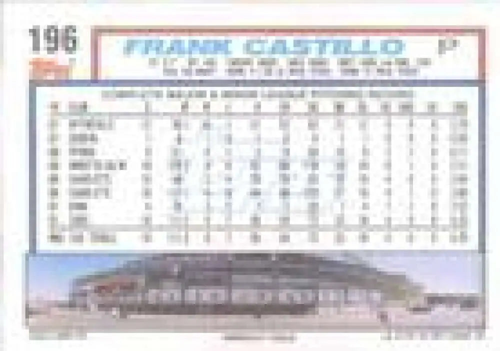 1992 Topps Micro #196 Frank Castillo NM-MT Chicago Cubs Baseball Card - Baseball Card Single