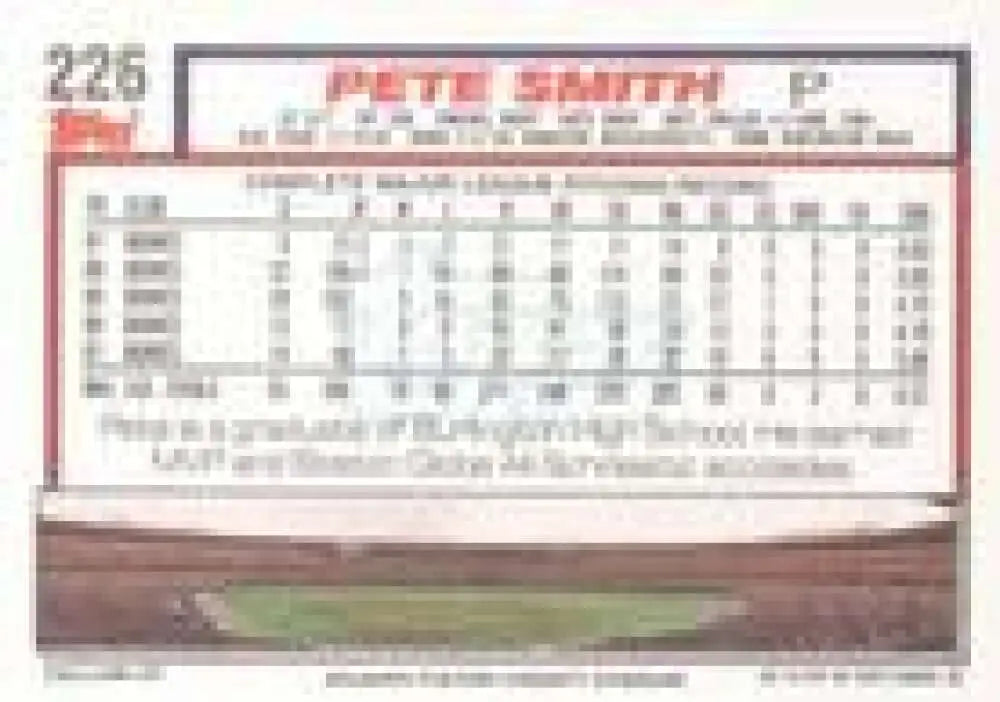 1992 Topps Micro #226 Pete Smith NM-MT Atlanta Braves Baseball Card - Baseball Card Single