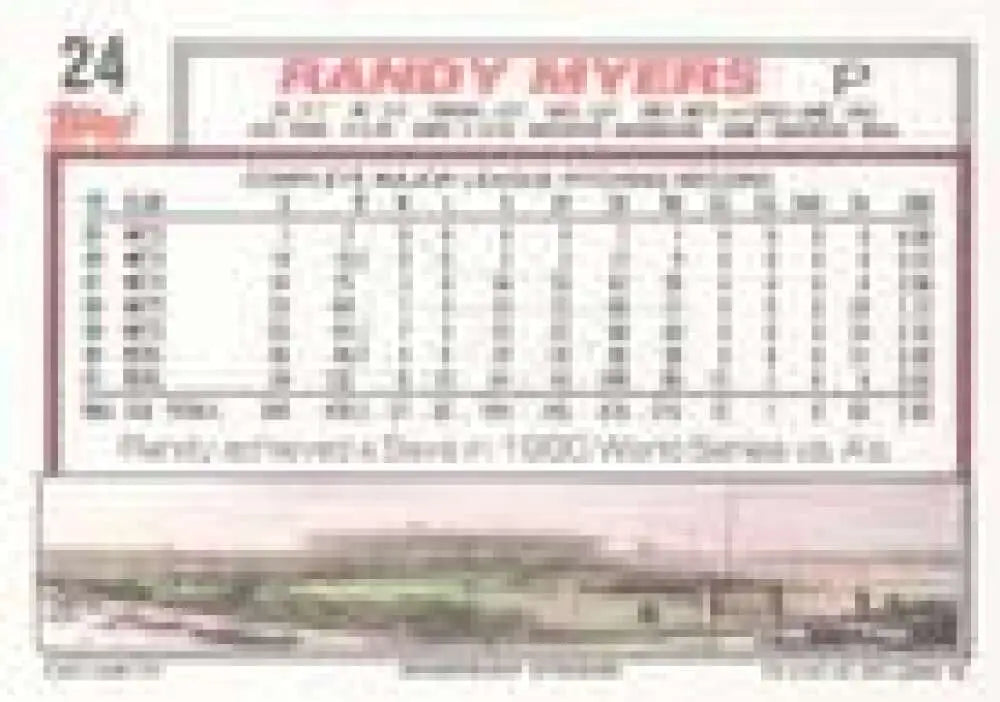 1992 Topps Micro #24 Randy Myers NM-MT Cincinnati Reds Baseball Card - Baseball Card Single