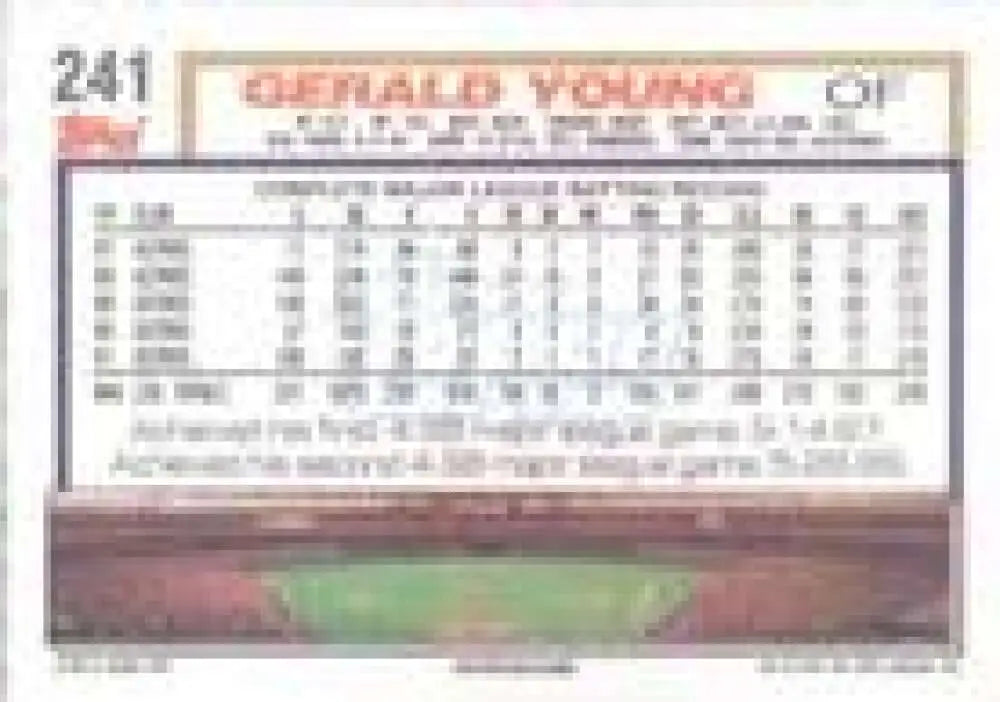 1992 Topps Micro #241 Gerald Young NM-MT Houston Astros Baseball Card - Baseball Card Single