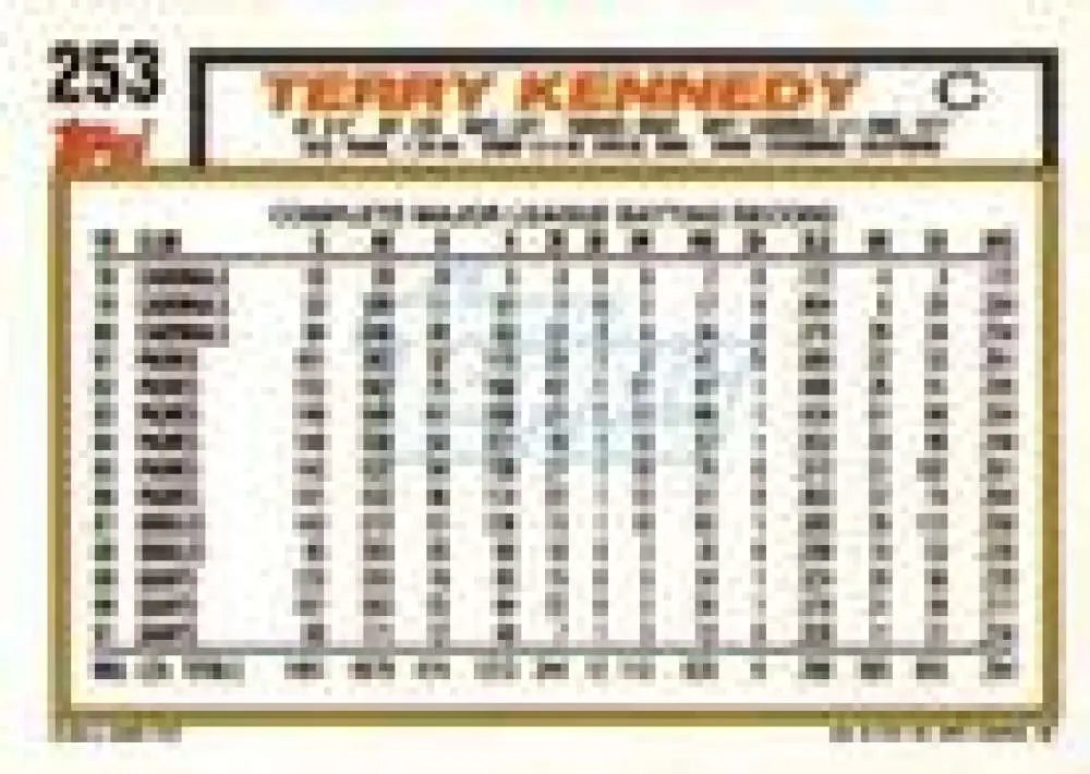 1992 Topps Micro #253 Terry Kennedy NM-MT San Francisco Giants Baseball Card - Baseball Card Single