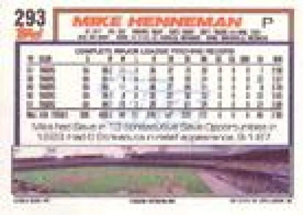 1992 Topps Micro #293 Mike Henneman NM-MT Detroit Tigers Baseball Card - Baseball Card Single