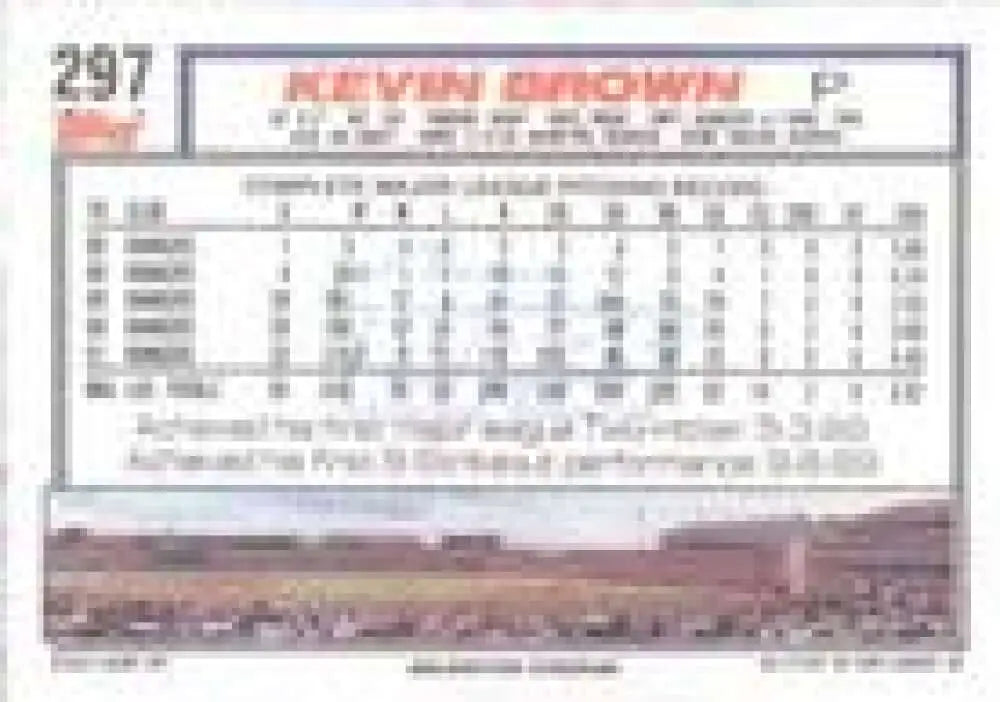 1992 Topps Micro #297 Kevin Brown NM-MT Texas Rangers Baseball Card - Baseball Card Single
