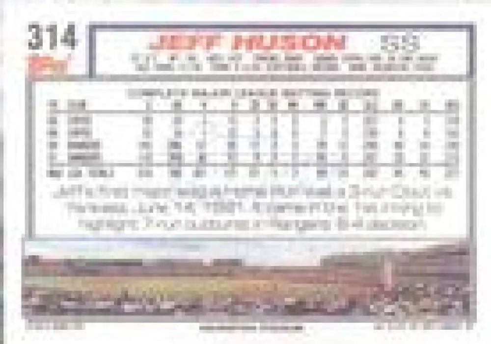 1992 Topps Micro #314 Jeff Huson NM-MT Texas Rangers Baseball Card - Baseball Card Single
