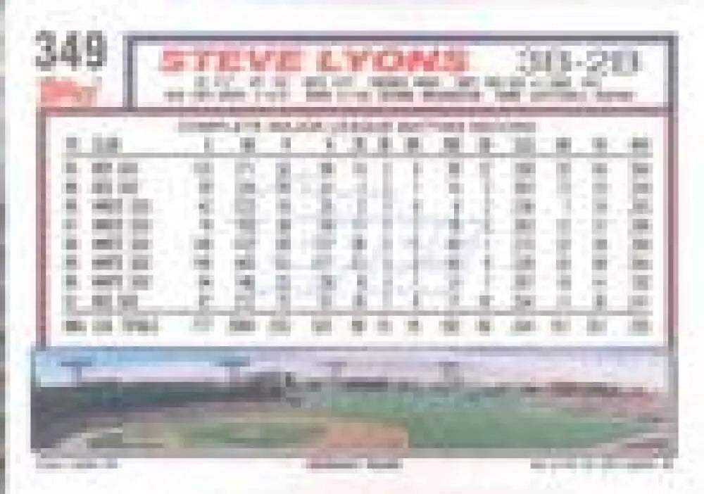 1992 Topps Micro #349 Steve Lyons NM-MT Boston Red Sox Baseball Card - Baseball Card Single