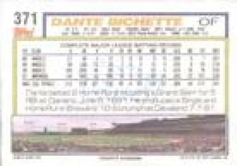 1992 Topps Micro #371 Dante Bichette NM-MT Milwaukee Brewers Baseball Card - Baseball Card Single