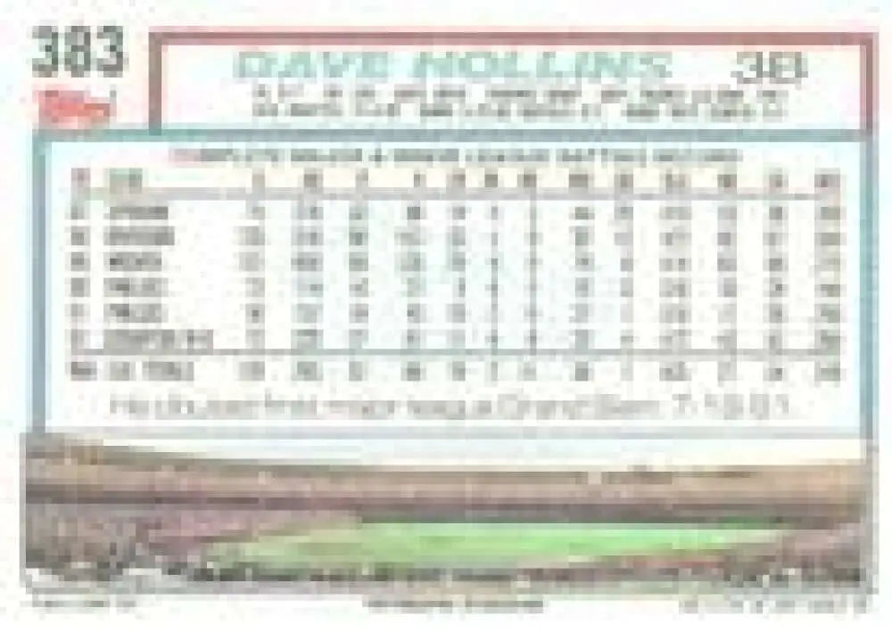 1992 Topps Micro #383 Dave Hollins NM-MT Philadelphia Phillies Baseball Card - Baseball Card Single