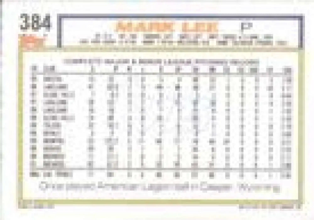 1992 Topps Micro #384 Mark Lee NM-MT Milwaukee Brewers Baseball Card - Baseball Card Single