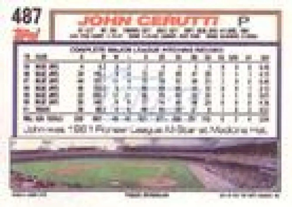 1992 Topps Micro #487 John Cerutti NM-MT Detroit Tigers Baseball Card - Baseball Card Single