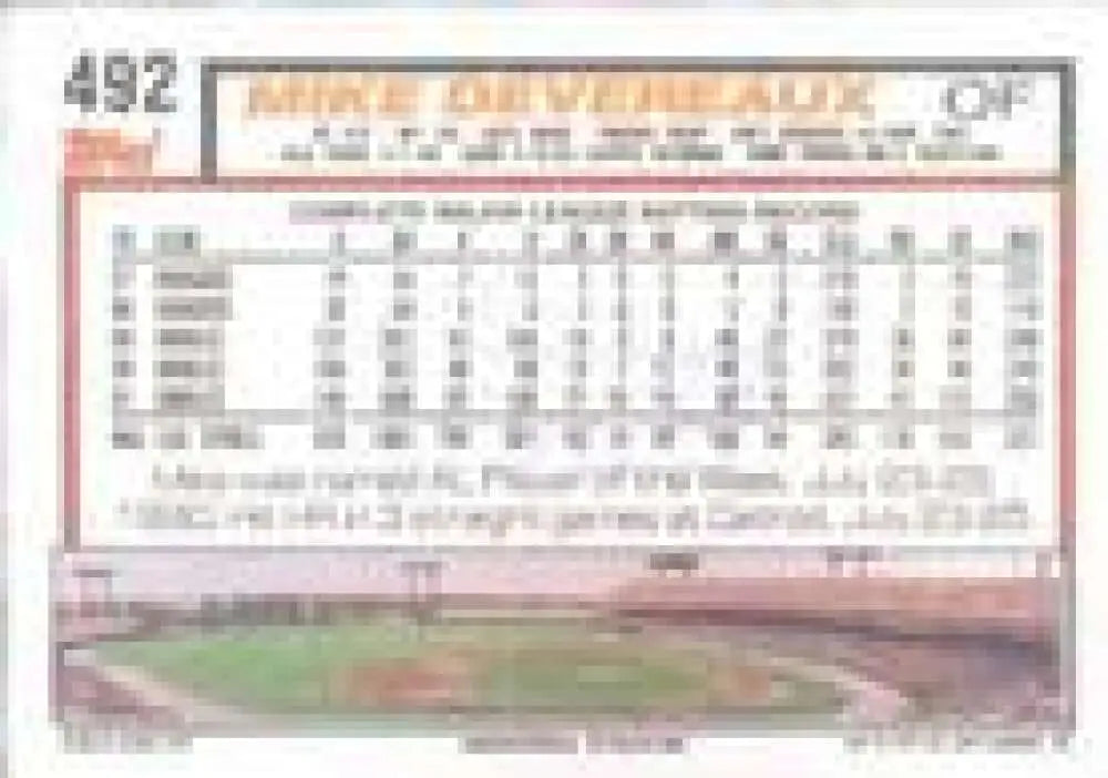 1992 Topps Micro #492 Mike Devereaux NM-MT Baltimore Orioles Baseball Card - Baseball Card Single