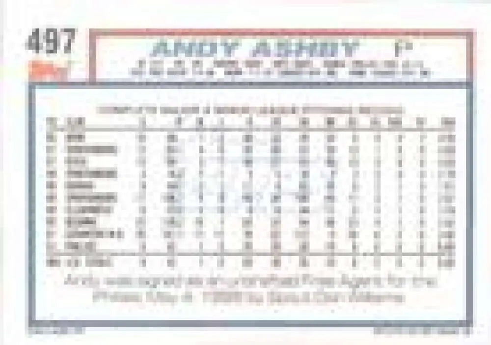 1992 Topps Micro #497 Andy Ashby NM-MT Philadelphia Phillies Baseball Card - Baseball Card Single
