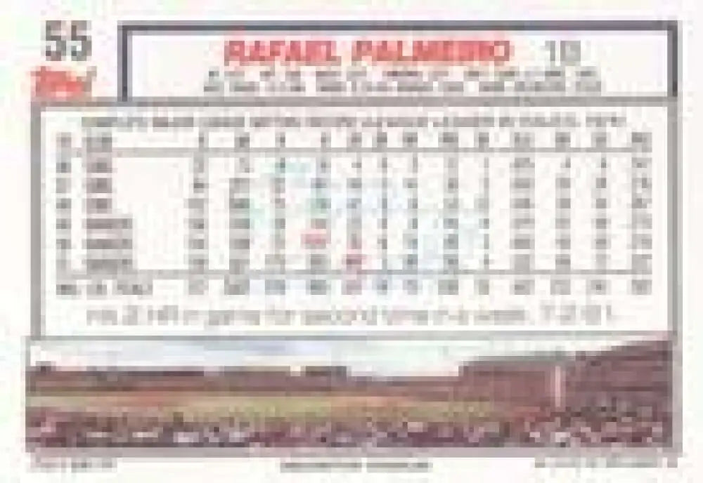 1992 Topps Micro #55 Rafael Palmeiro NM-MT Texas Rangers Baseball Card - Baseball Card Single