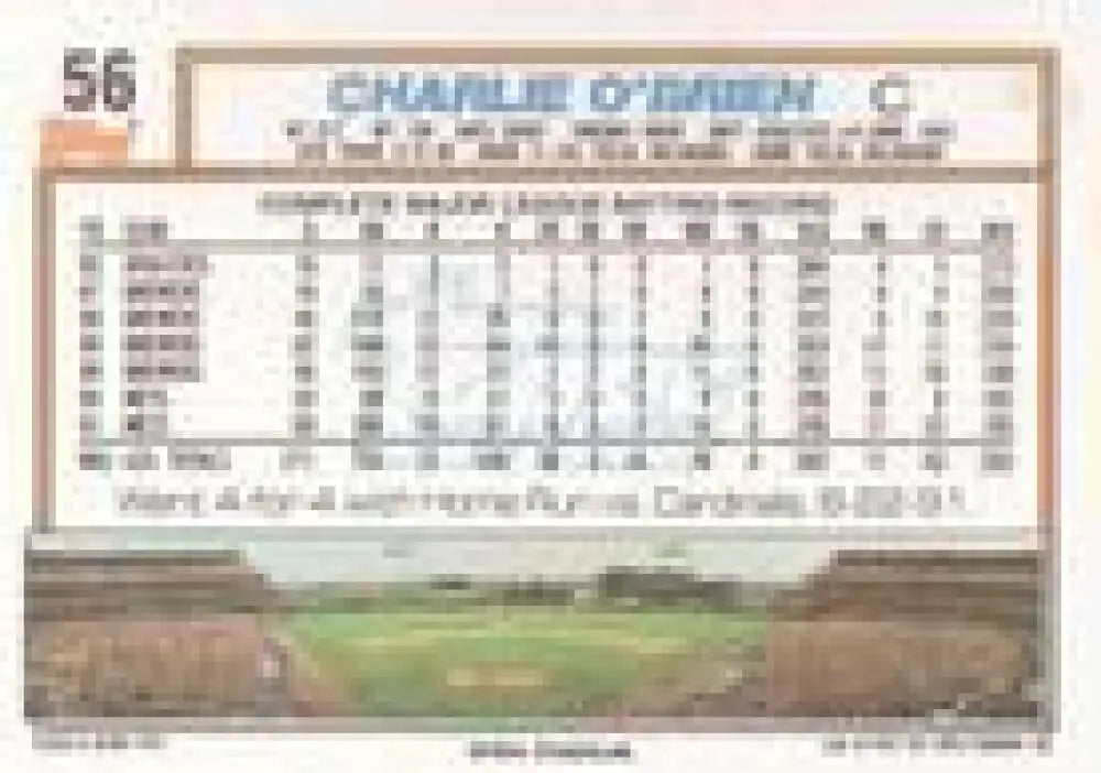 1992 Topps Micro #56 Charlie O’Brien NM-MT New York Mets Baseball Card - Baseball Card Single