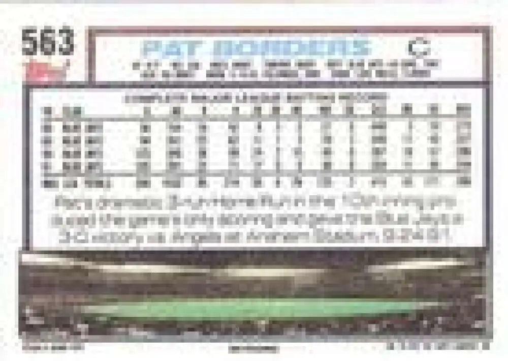 1992 Topps Micro #563 Pat Borders NM-MT Toronto Blue Jays Baseball Card - Baseball Card Single