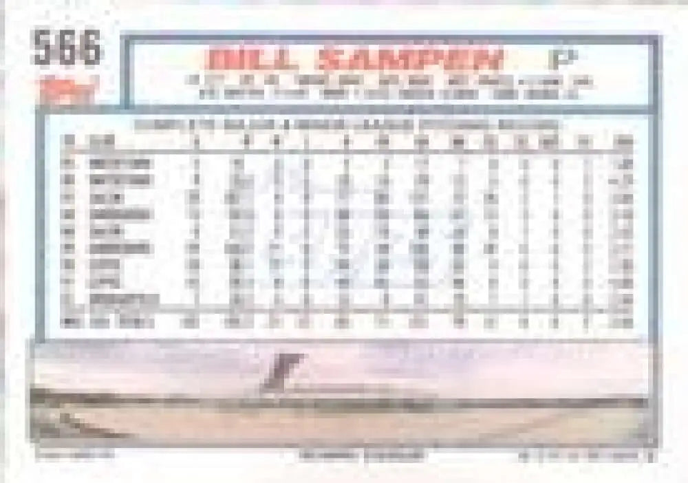 1992 Topps Micro #566 Bill Sampen NM-MT Montreal Expos Baseball Card - Baseball Card Single