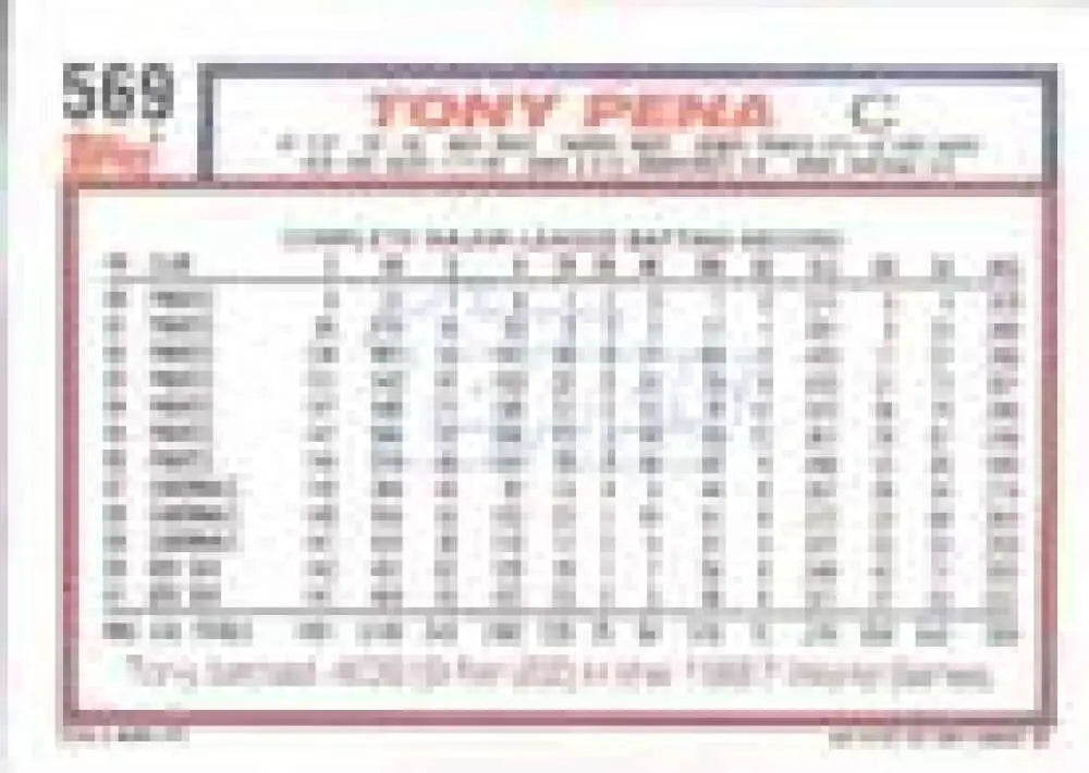 1992 Topps Micro #569 Tony Pena NM-MT Boston Red Sox Baseball Card - Baseball Card Single