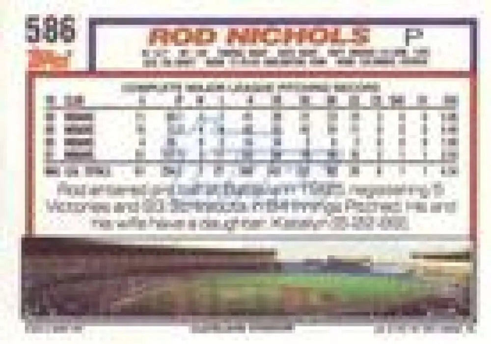 1992 Topps Micro #586 Rod Nichols NM-MT Cleveland Indians Baseball Card - Baseball Card Single