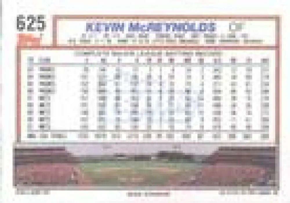 1992 Topps Micro #625 Kevin McReynolds NM-MT New York Mets Baseball Card - Baseball Card Single