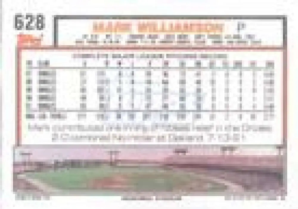 1992 Topps Micro #628 Mark Williamson NM-MT Baltimore Orioles Baseball Card - Baseball Card Single