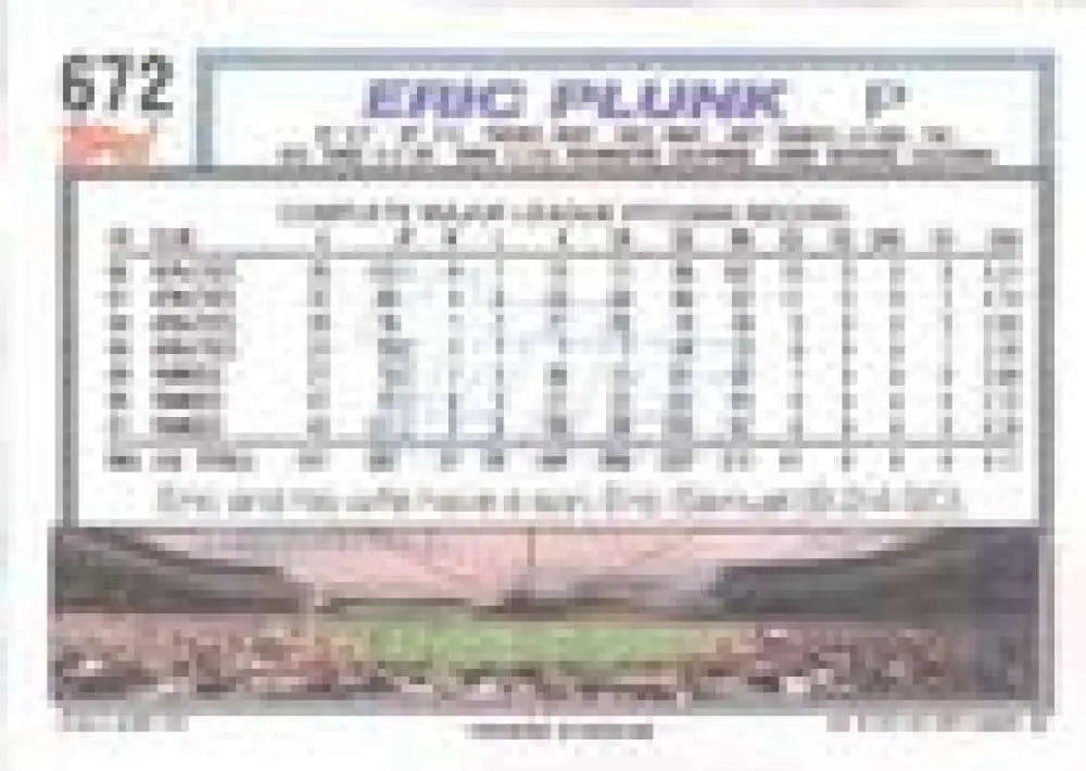 1992 Topps Micro #672 Eric Plunk NM-MT New York Yankees Baseball Card - Baseball Card Single