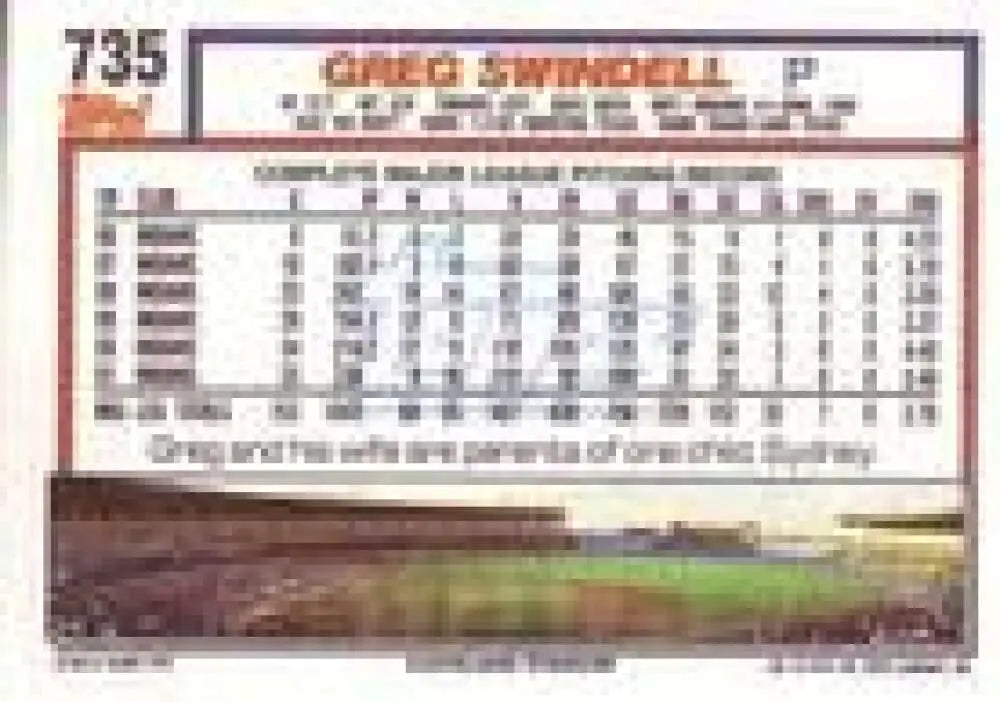 1992 Topps Micro #735 Greg Swindell NM-MT Cleveland Indians Baseball Card - Baseball Card Single