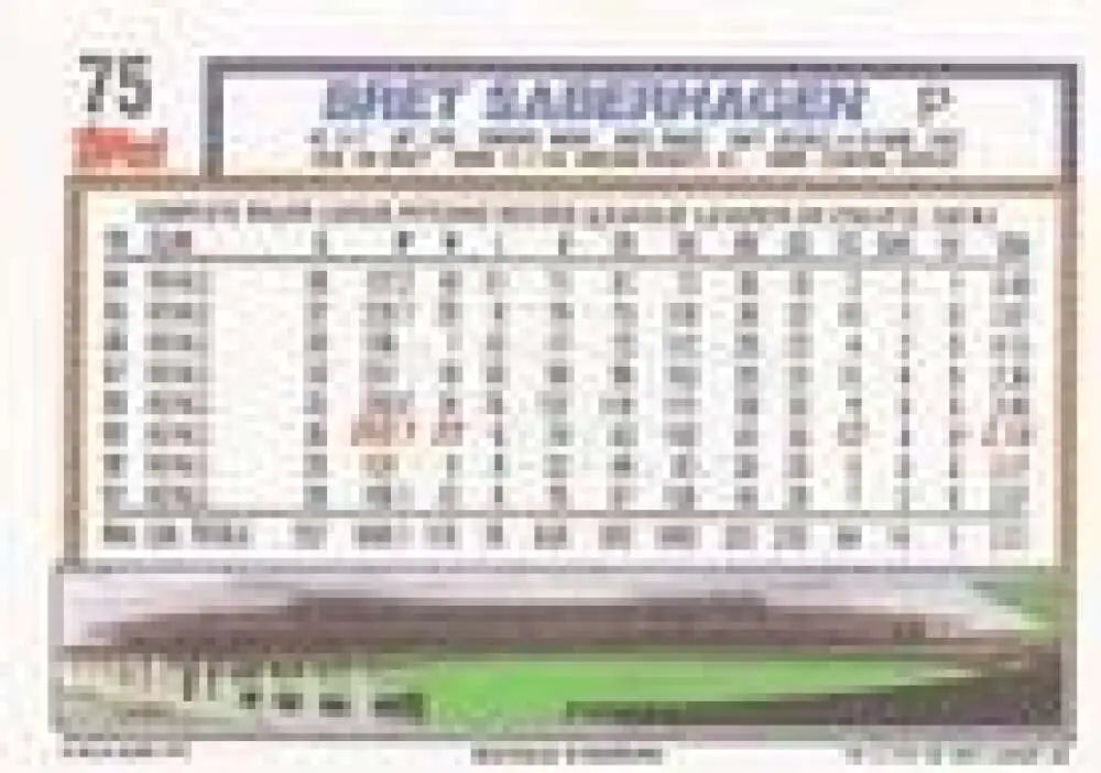 1992 Topps Micro #75 Bret Saberhagen NM-MT Kansas City Royals Baseball Card - Baseball Card Single