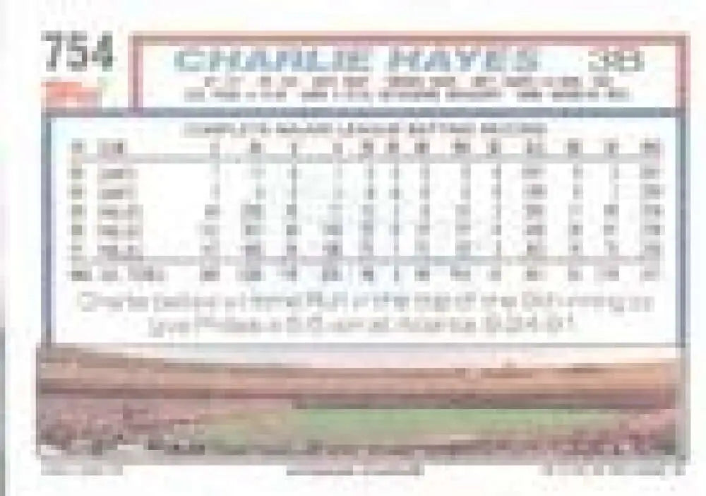 1992 Topps Micro #754 Charlie Hayes NM-MT Philadelphia Phillies Baseball Card - Baseball Card Single