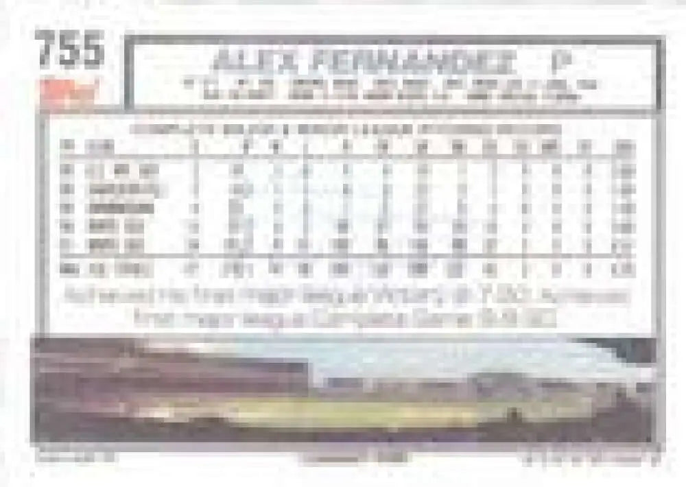 1992 Topps Micro #755 Alex Fernandez NM-MT Chicago White Sox Baseball Card - Baseball Card Single