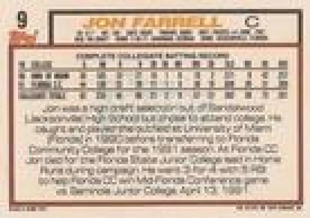 1992 Topps Micro #9 Jon Farrell NM-MT RC Rookie Pittsburgh Pirates Baseball Card - Baseball Card Single