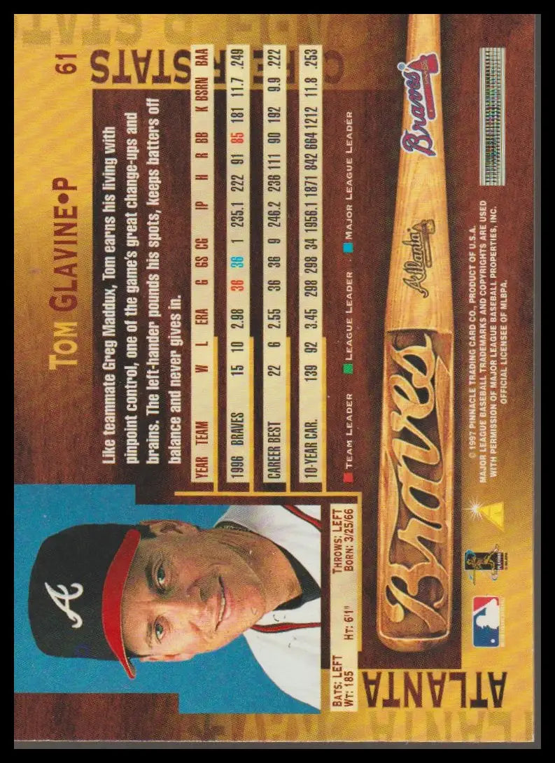 1992 Triple Play #7 Tom Glavine - Baseball Card Single