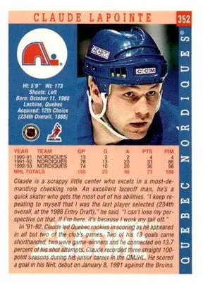 1993-94 Score #352 Claude Lapointe - Hockey Card Single
