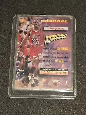 1993-94 Stadium Club Michael Jordan basketball card side view image