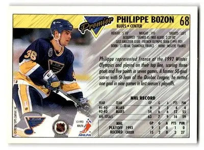 1993-94 Topps Premier #68 Philippe Bozon Gold - Hockey Card Single